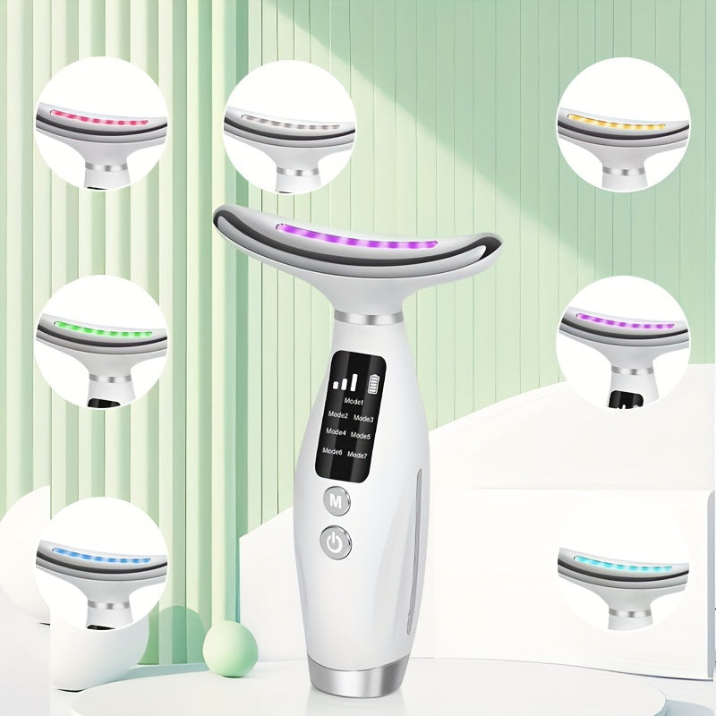 Facial And Neck Massager, 7 Modes, Rechargeable USB