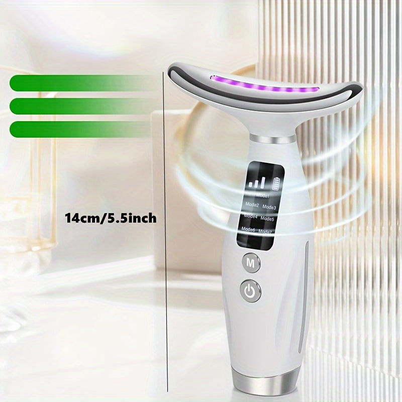 Facial And Neck Massager, 7 Modes, Rechargeable USB