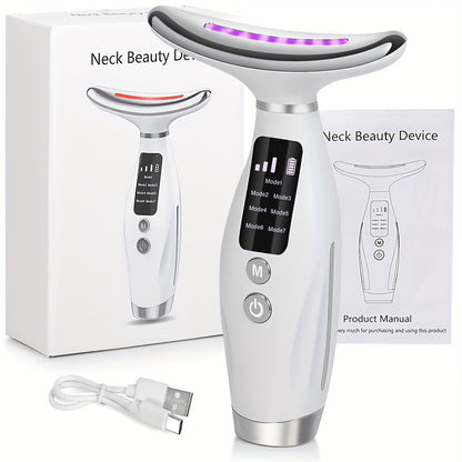 Facial And Neck Massager, 7 Modes, Rechargeable USB