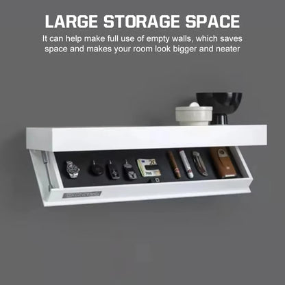 Wood Floating Wall Shelves Magic Flap Hidden Shelf With Secret Compartment Concealed Solid Wall-mounted Furniture Storage