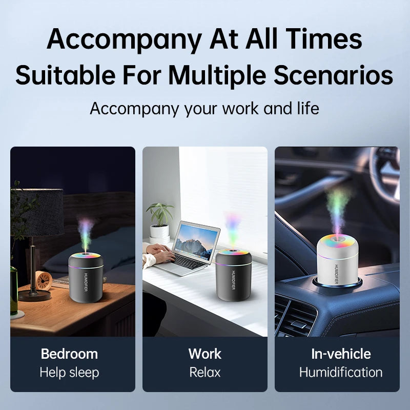 USB Electric Aroma Diffuser Essential Oil Purifier Aromatherapy Mist Maker Lights For Car Home Bedroom