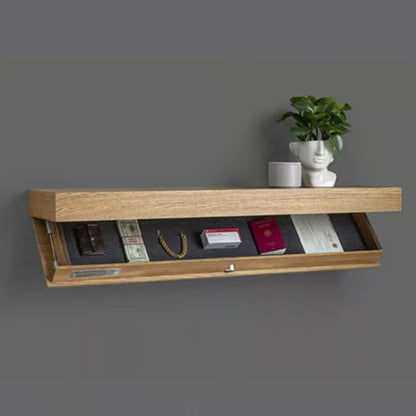 Wood Floating Wall Shelves Magic Flap Hidden Shelf With Secret Compartment Concealed Solid Wall-mounted Furniture Storage