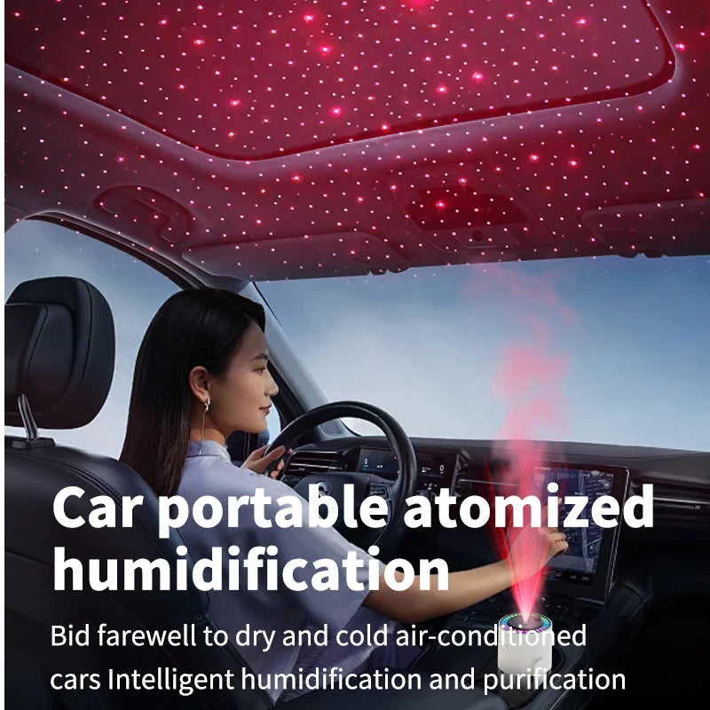 Desktop Air Car Humidifier Projection Starry Sky Top Shaking Head Humidifier Creative Hydration USB Spray Shaking Head Machine